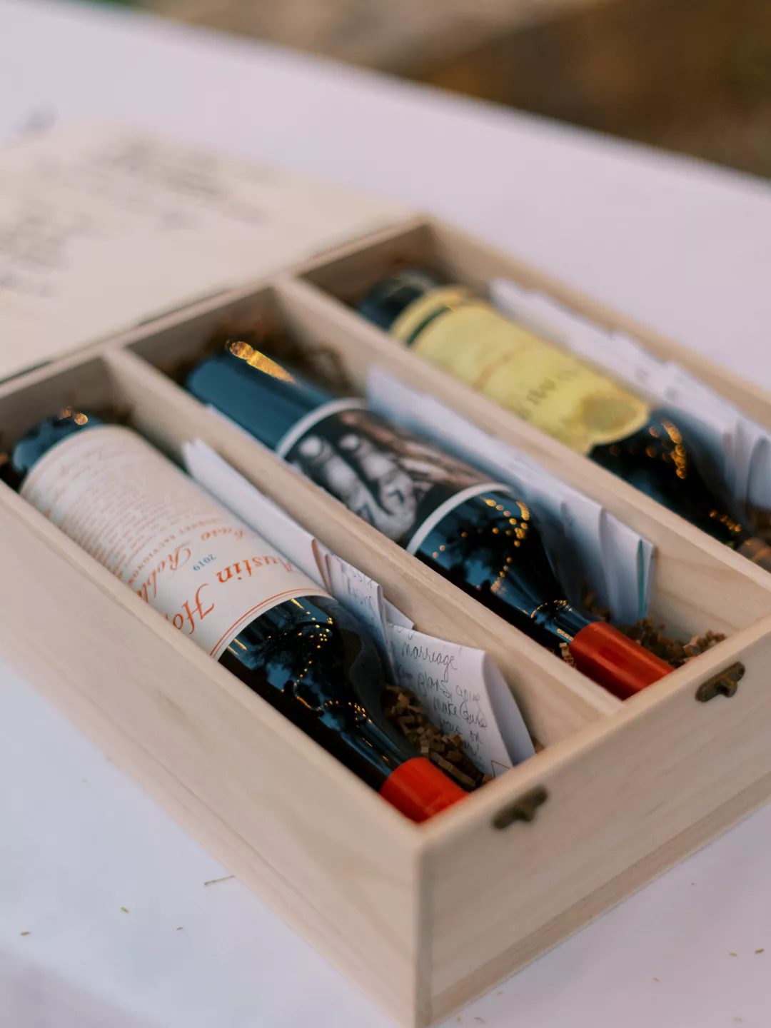 wooden box of wines
