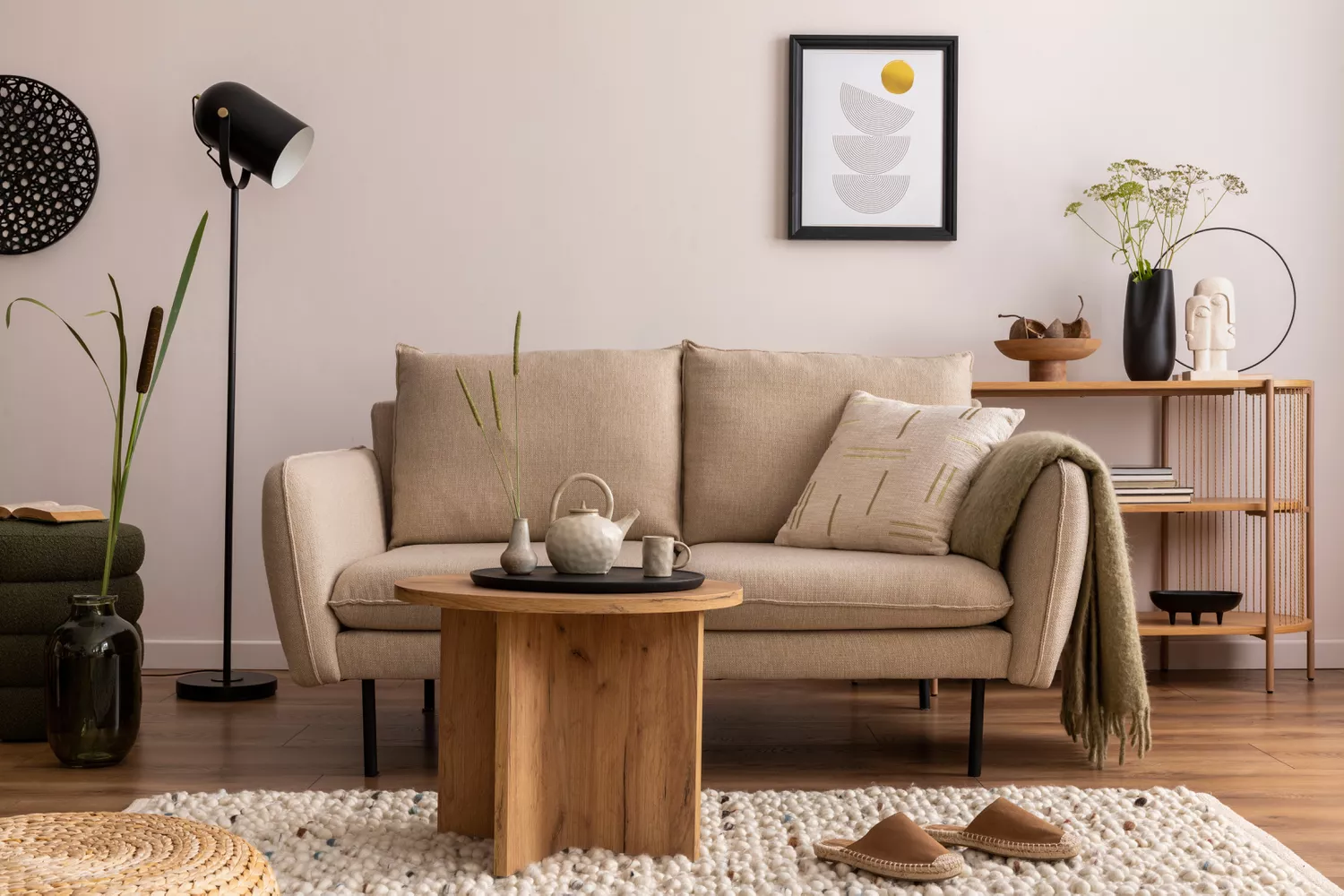 Loveseat sofa in living room area